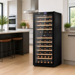 Wine Fridge Cooler Compressor Dual Zone 80 Bottles Black Beverage Storage