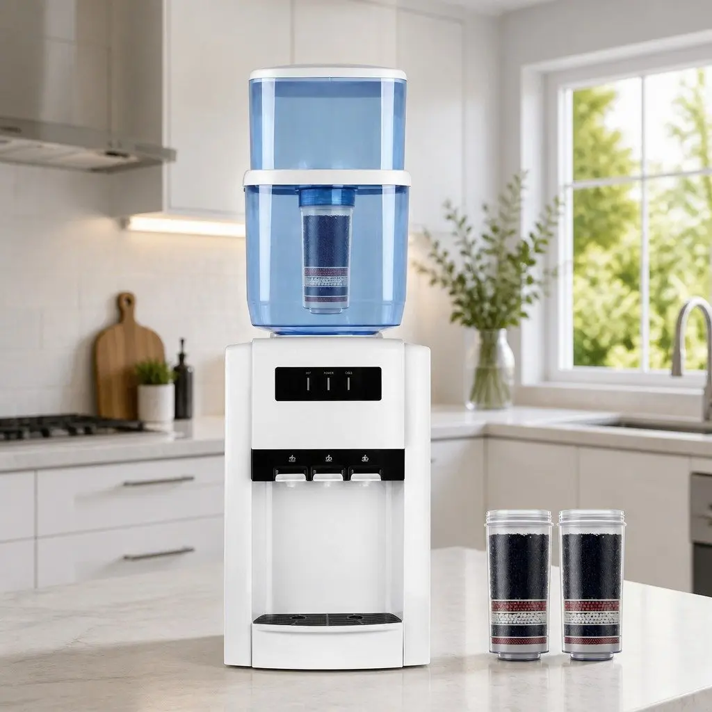 Water Dispenser Countertop 22L Filtered Cold Hot Room Temperature White