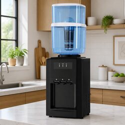 22L Water Cooler Dispenser Benchtop Three Taps Hot Cold Room Temperature Filter