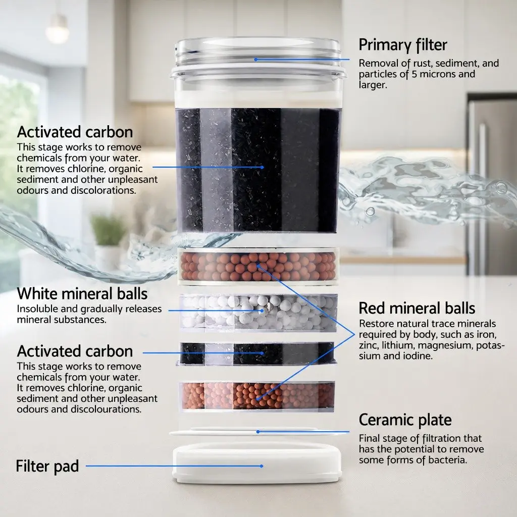 Water Dispenser Top Loading 22L Hot Cold Dual Tap Black Metal Plastic
