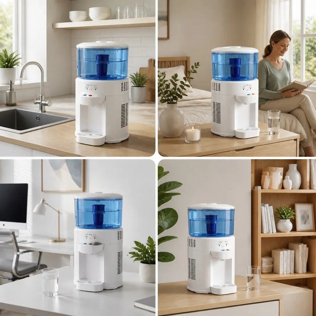 Benchtop Water Cooler Dispenser 5L Dual Tap Room Temperature Cold Water Purifier