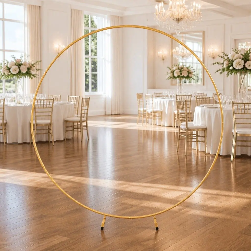 Backdrop Stand Metal Frame 2M Gold for Wedding Party Flower Balloon Display
