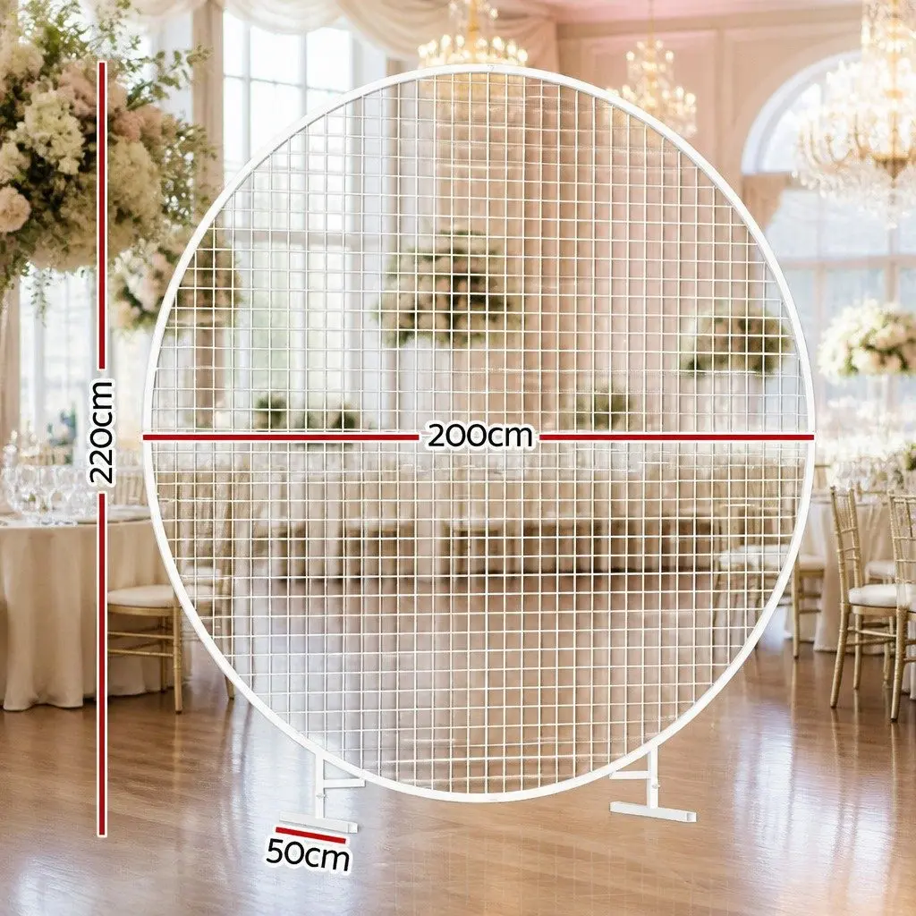 Backdrop Stand Metal Frame Easy Assembly 2M Wedding Party Decoration Gold White