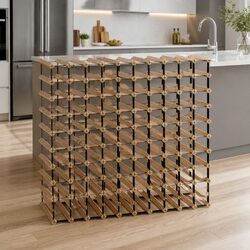 Wine Rack 120 Bottle Storage Holder Wooden Steel Frame Cellar Kitchen Bar