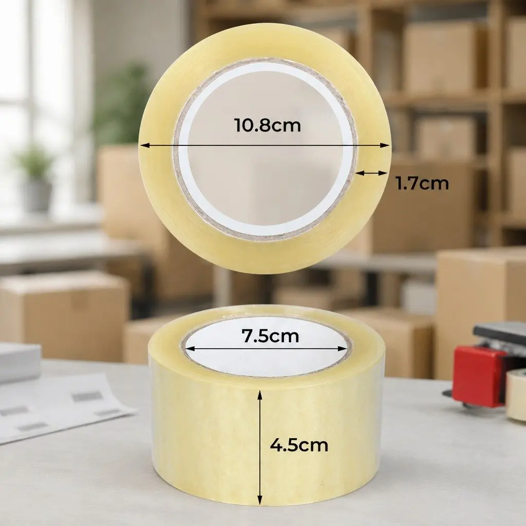 Packing Tape Heavy-Duty Clear Adhesive 45mm x 75m Transparent