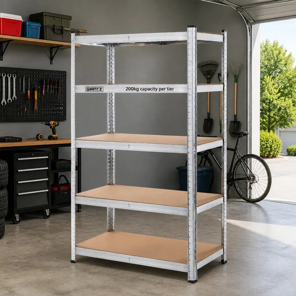 Warehouse Shelving Rack Adjustable Steel Metal Boltless Unit 1.8M Silver