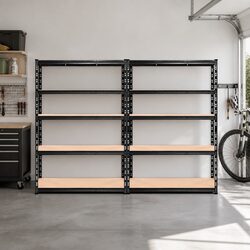 Garage Storage Shelving Rack 2.4M Heavy-Duty Warehouse Pallet Racking Unit Black