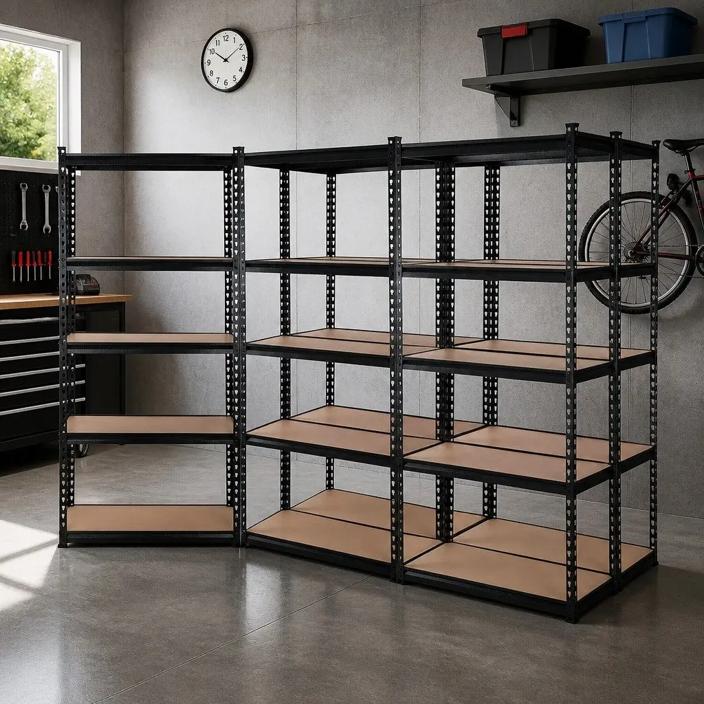 Garage Shelving Unit 5 Tier Warehouse Rack Pallet Racking Storage Shelf Black