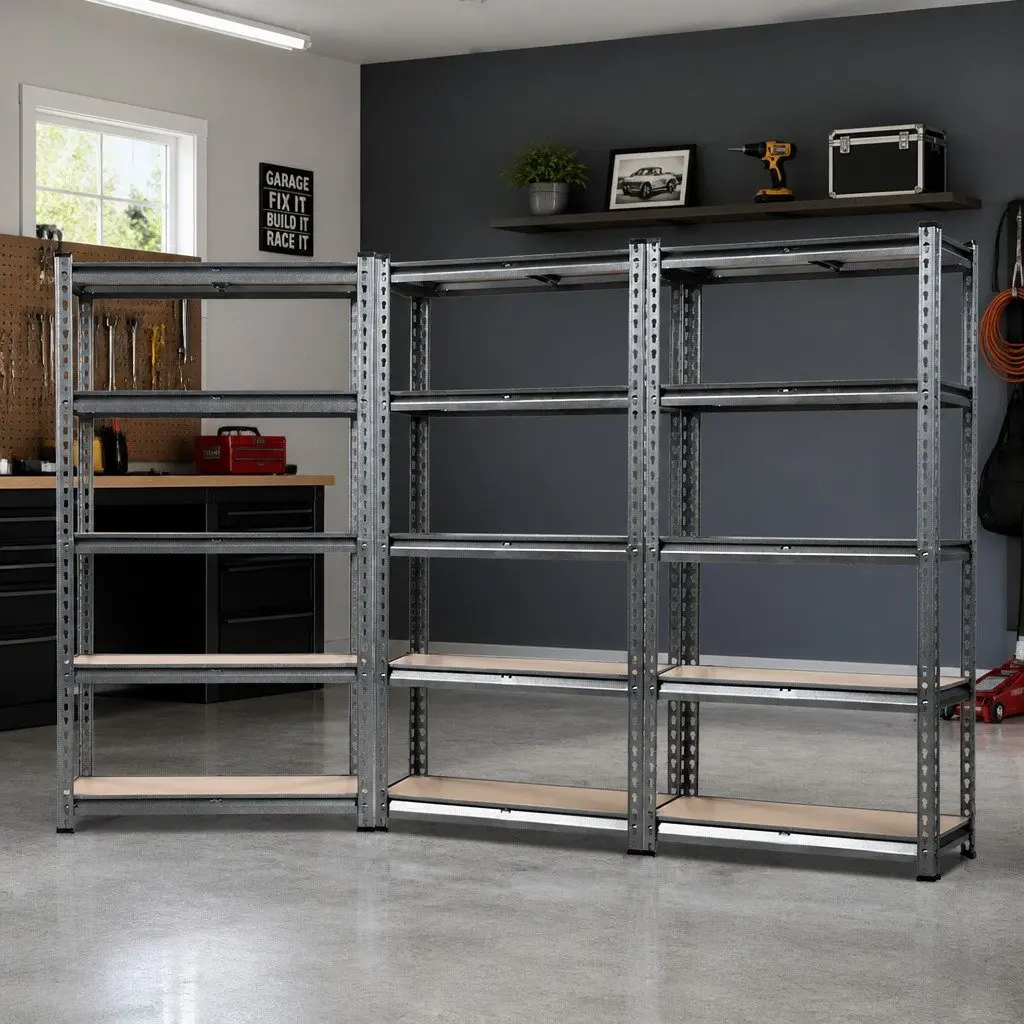 Storage Shelf Rack Heavy-duty Steel Adjustable 3x1.5M Matte Black