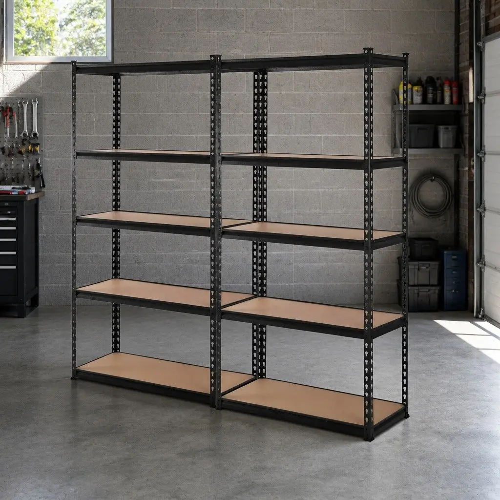 Garage Shelving Unit 2x1.8M Warehouse Rack Pallet Racking Storage Shelf Black