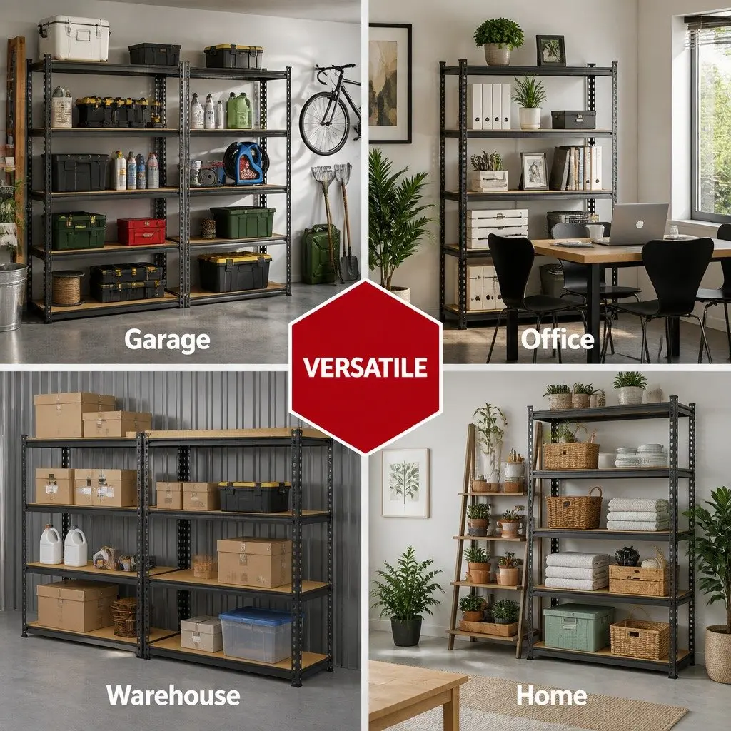 Garage Shelving Unit Adjustable 5 Tier Steel Charcoal