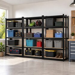 Heavy Duty 5-Tier Garage Shelving Warehouse Rack Pallet Storage Unit Black