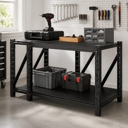 Steel Garage Shelving Workbench 0.9M Storage Rack Wall Mount Heavy Duty