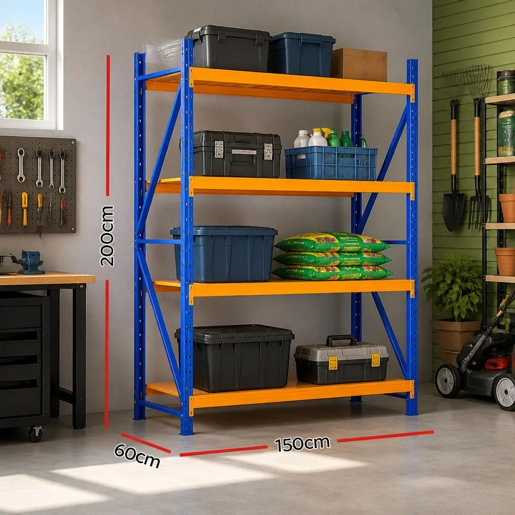Warehouse Shelving Unit Adjustable Shelf 2m x 1.5m Steel Frame