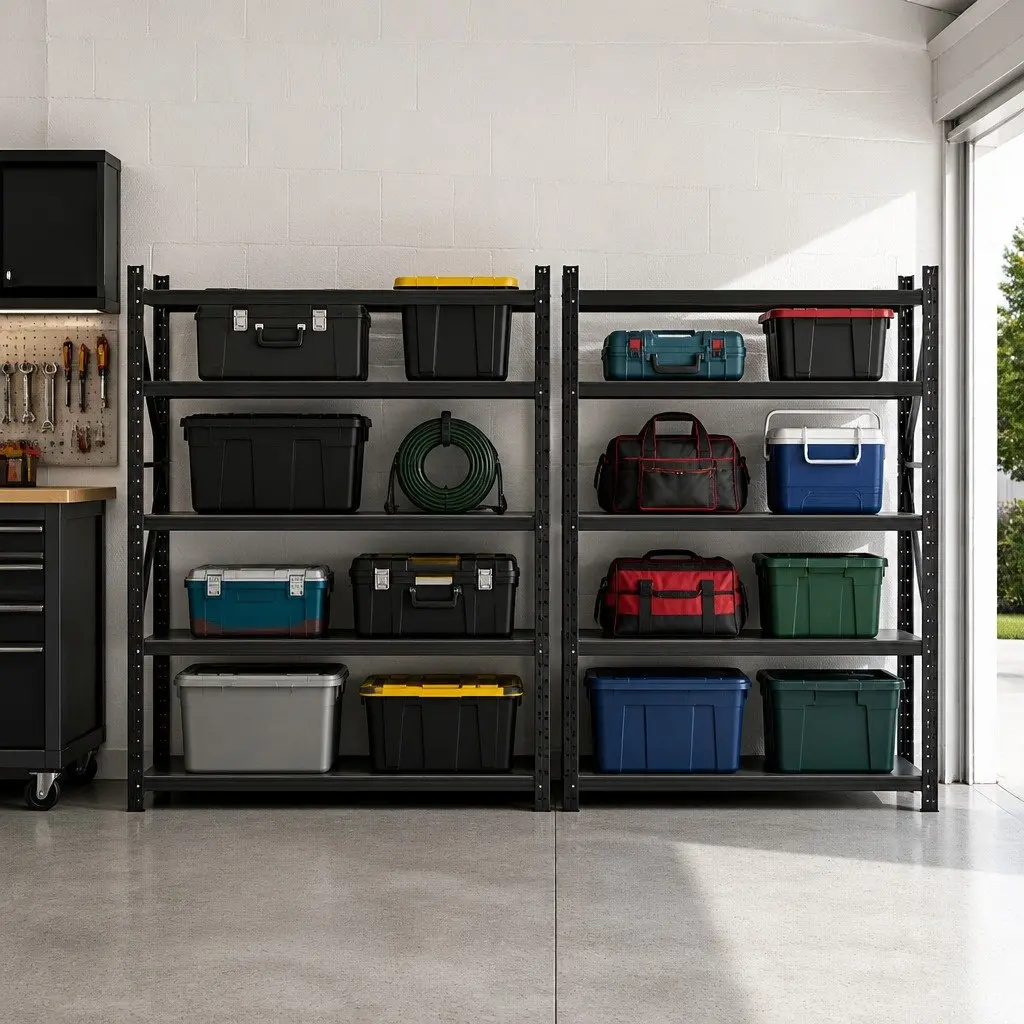 Garage Shelving Unit Adjustable Storage Shelves 4M x 2M Black Steel