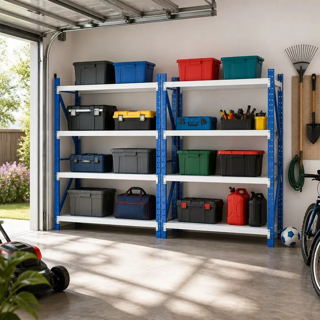 Heavy Duty Warehouse Storage Rack Industrial Strength Steel 4M Blue Grey