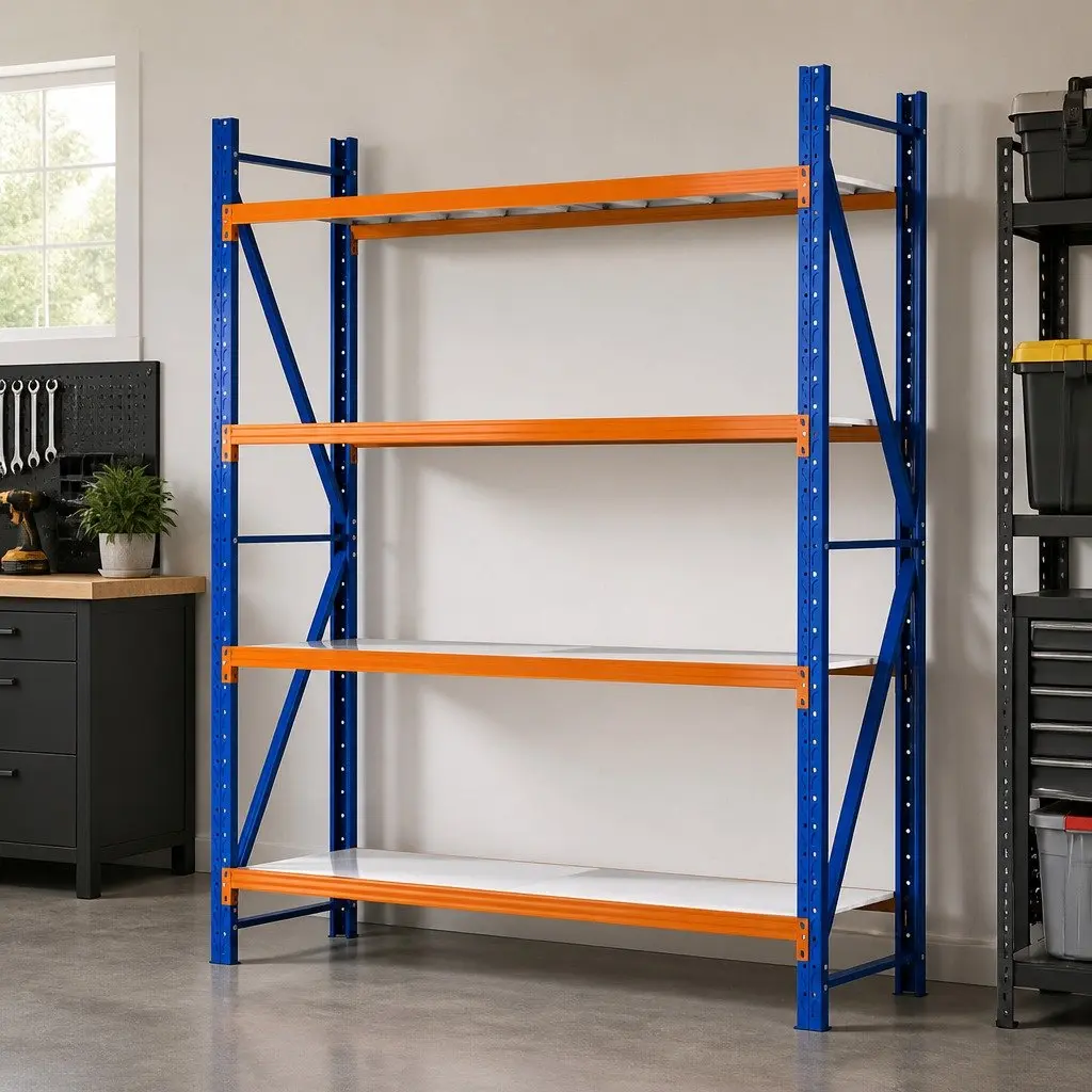 Garage Shelving Unit Heavy Duty 2.4M x 2M Steel Blue