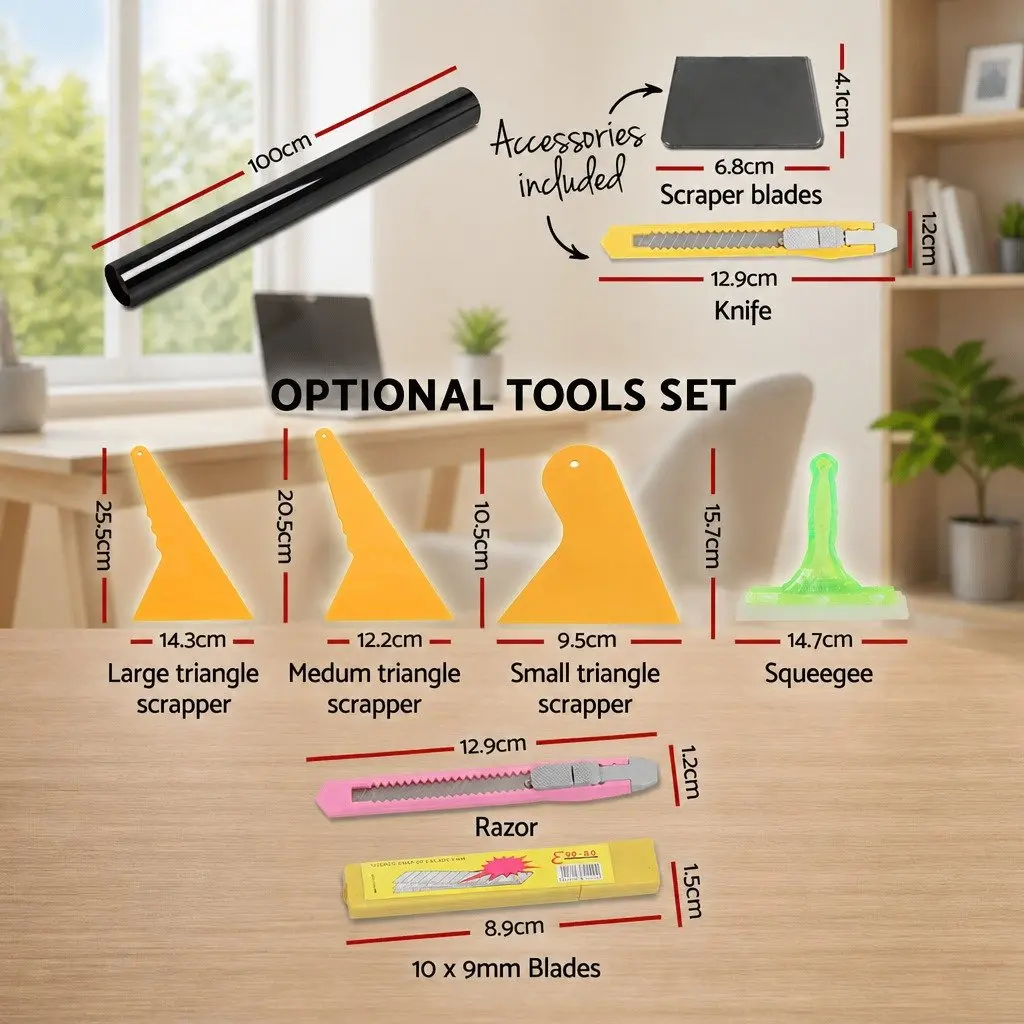 Window Tint Film Roll 15% VLT Black 100cm x 30m for Home and Auto Tinting