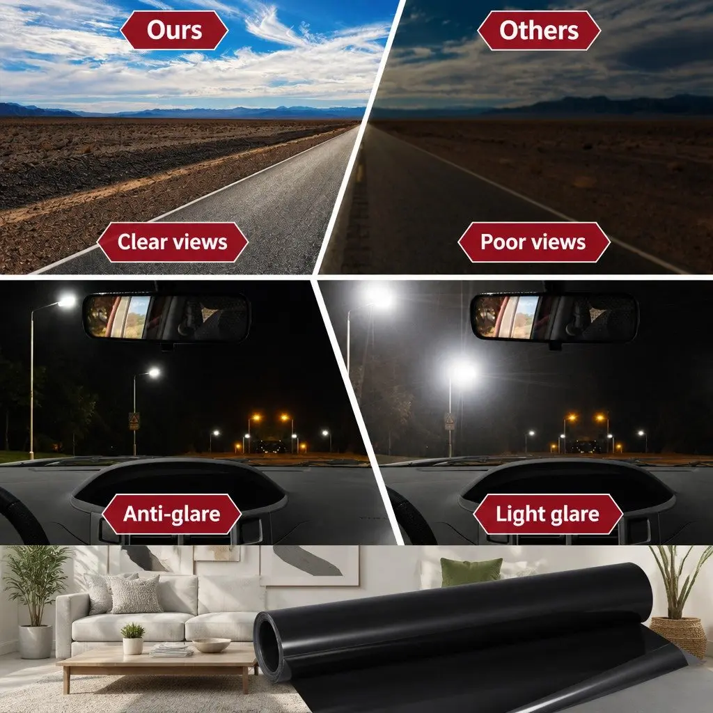 Window Tint Film 35% VLT 76cm x 7m Black Automotive Home Tinting Film