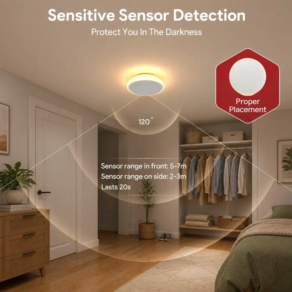 Motion Sensor Night Light USB-C Rechargeable 2 Pack White