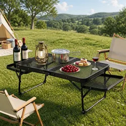 Camping Table Folding Outdoor Portable Mesh Cooking Desktop Lightweight