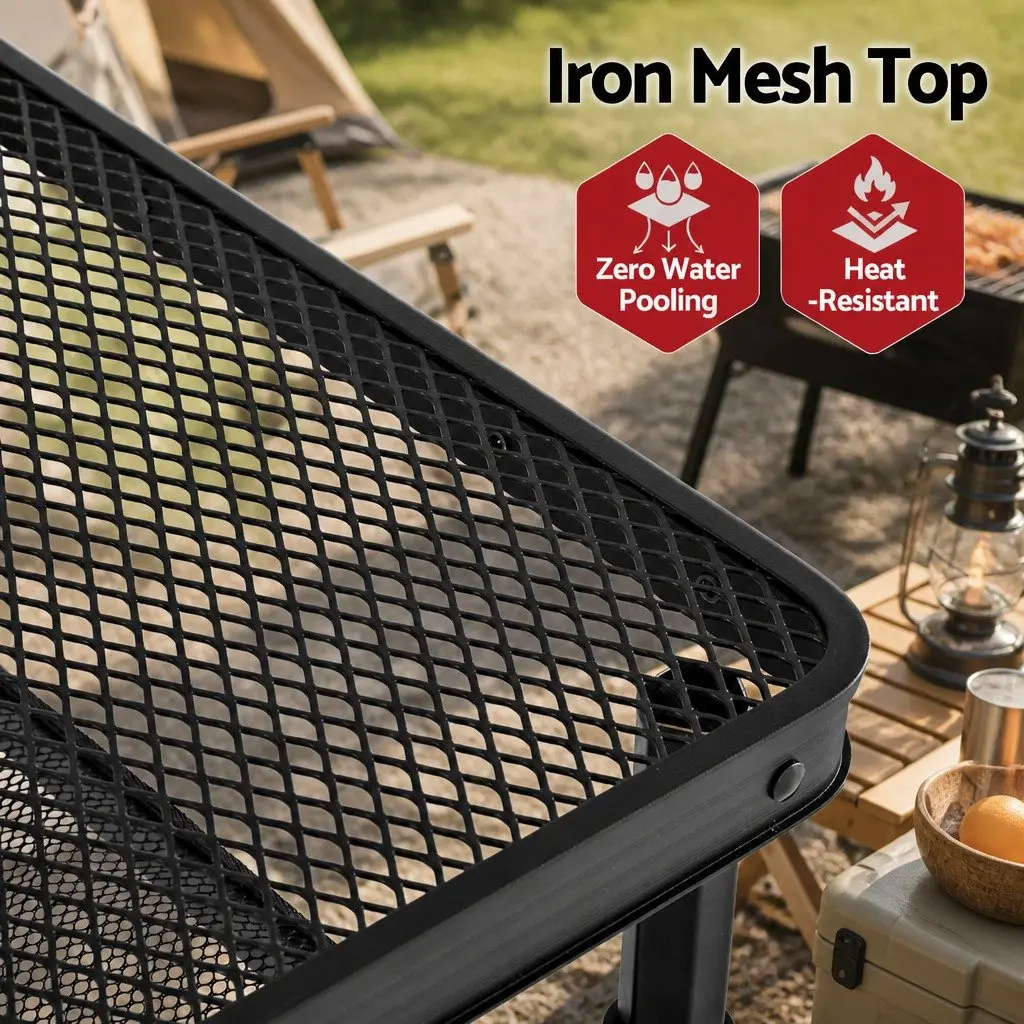 Portable Camping BBQ Table Foldable Lightweight Outdoor Grill Work Station