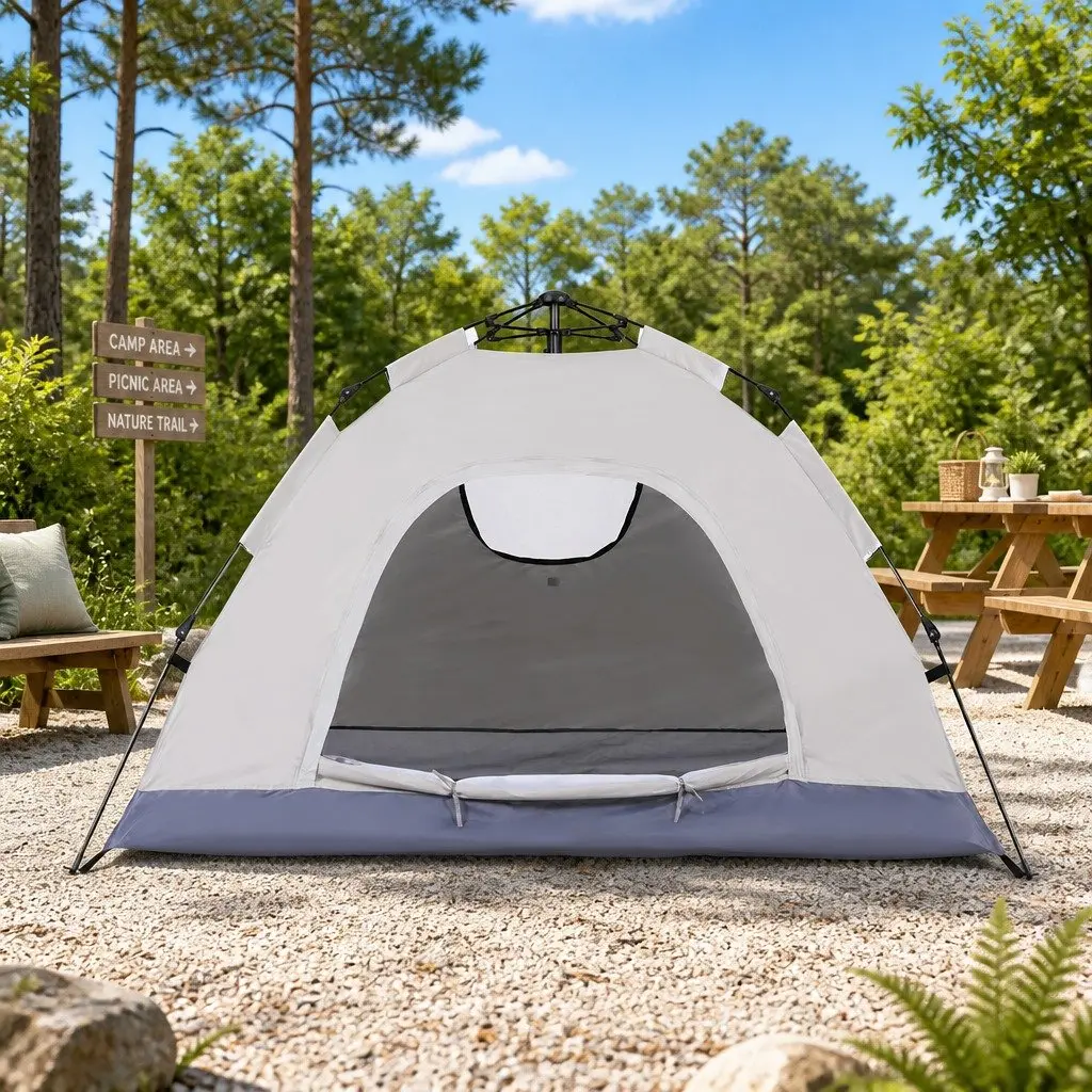 Camping Tent Pop Up Instant Auto Setup 2 Person Beige