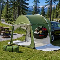 Car Camping Tent Rear Hatchback SUV Canopy Portable Family Outdoor Green Shelter