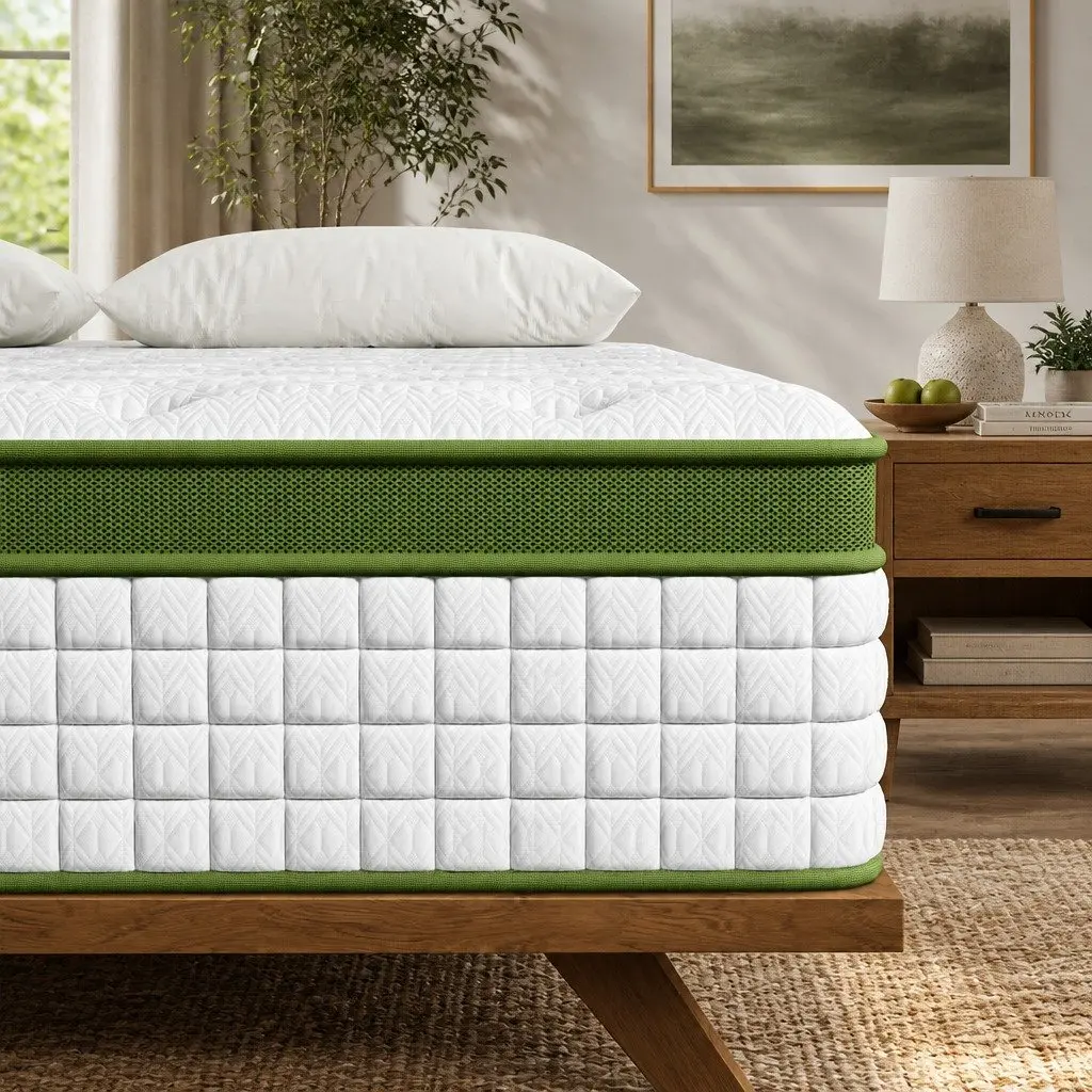Double Mattress Gel Memory Foam Pocket Spring 30cm Medium Firm White