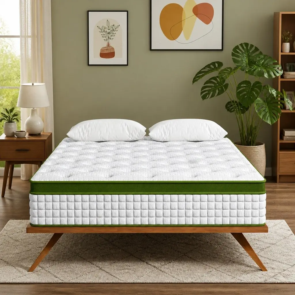 Queen Hybrid Mattress Gel Memory Foam 30cm 5 Zone Pocket Spring Cooling Medium Firm White