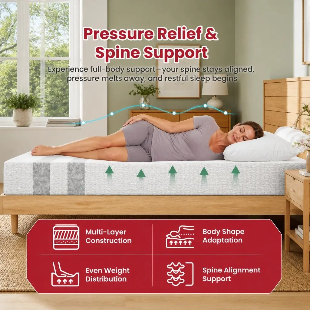 Single Memory Foam Mattress Gel-Infused 20cm Medium Soft Reversible White