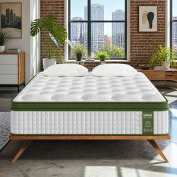 Queen Latex Hybrid Mattress 34cm Medium Firm 5 Zone Pocket Spring Bed Pressure