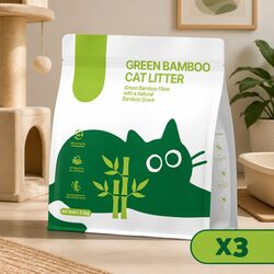 Bamboo Clumping Cat Litter Dust Free Natural Odour Control 7.5kg 3 Pack Flusable