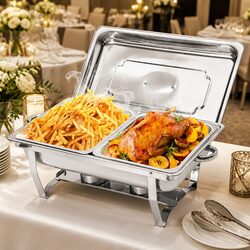 Chafing Dish Set 9L Bain Marie Food Warmer Buffet Server Stainless Steel