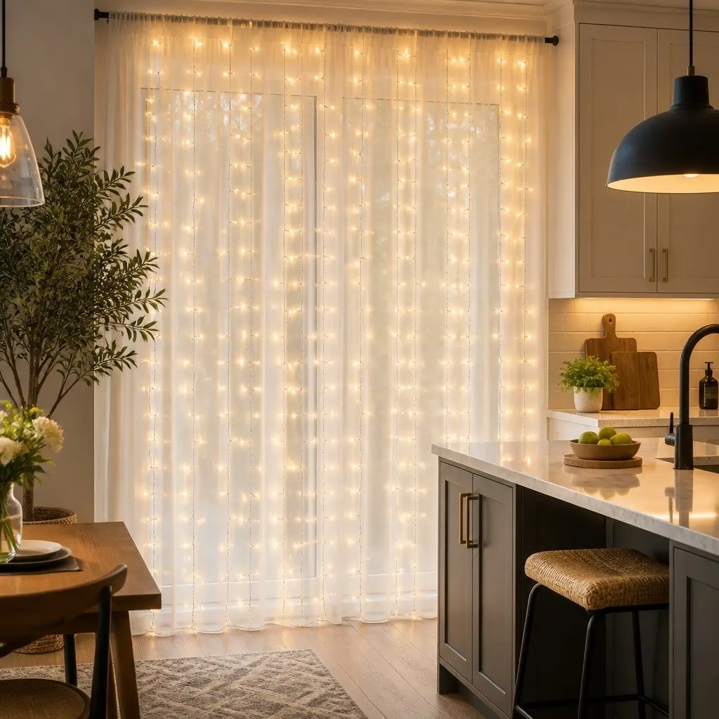 Curtain String Lights 3X3M 300 LED Warm White Indoor Outdoor
