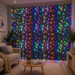 3X6M LED Curtain Lights 960 RGB Bulbs Christmas Outdoor Indoor Decoration Remote
