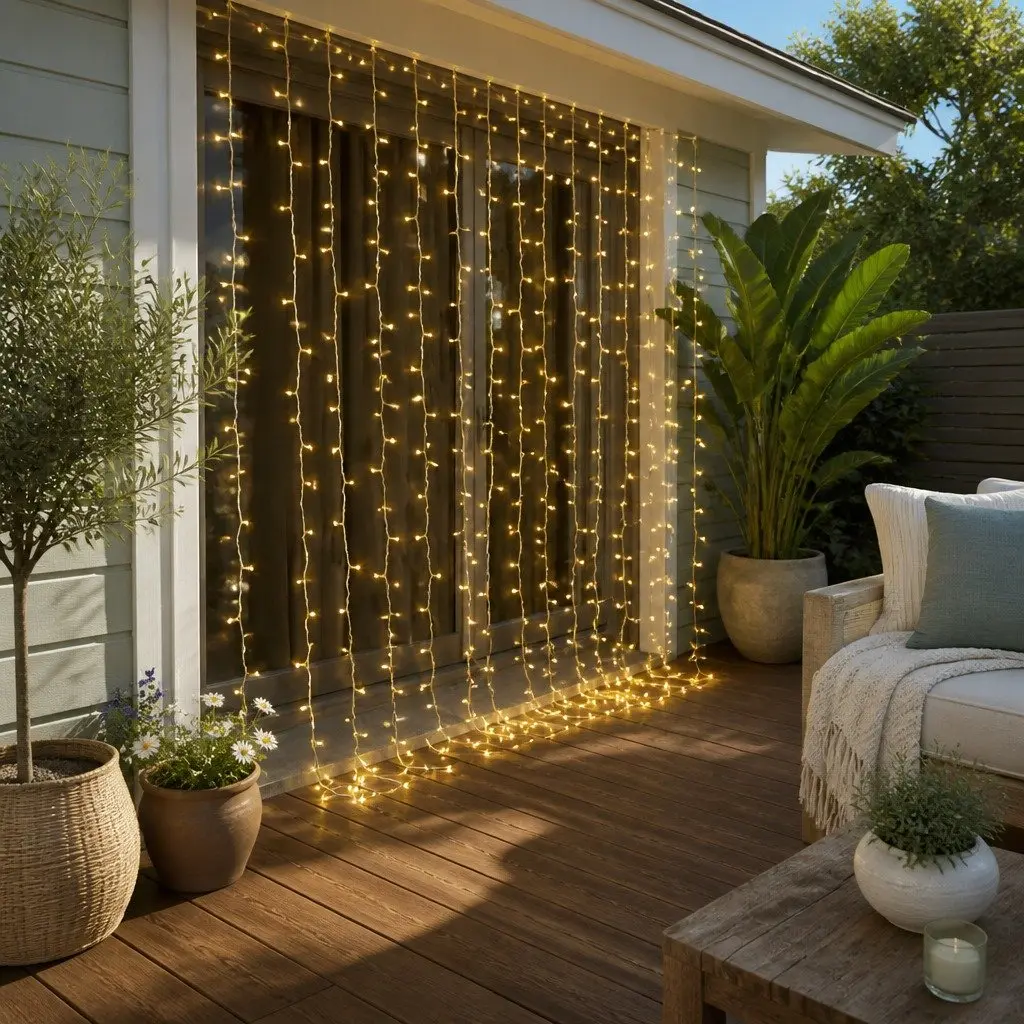 Curtain Light Warm White 6M x 3M 600 LED Indoor Outdoor