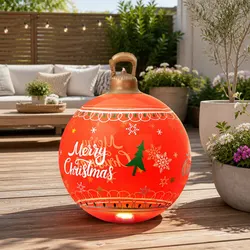 Christmas Inflatable Ball 60cm LED Illuminated Outdoor Xmas Decoration Red
