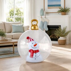 Christmas Inflatable Ball 60cm Snowman Decoration Giant Bauble Outdoor Festive