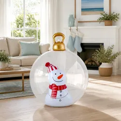 Christmas Inflatable Ball 60cm Snowman Decoration Giant Bauble Outdoor Festive