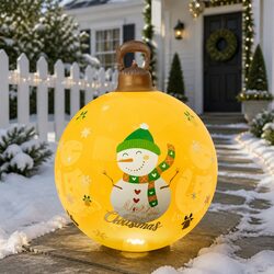 Christmas Inflatable Ball 60cm LED Illuminated Xmas Outdoor Decoration with Pump