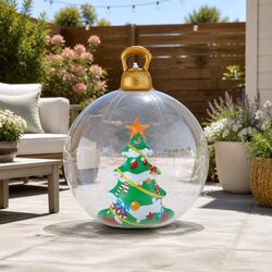 Christmas Inflatable Ball 60cm Transparent Giant Bauble Outdoor Tree Decoration