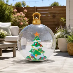 Christmas Inflatable Ball 60cm Transparent Giant Bauble Outdoor Tree Decoration