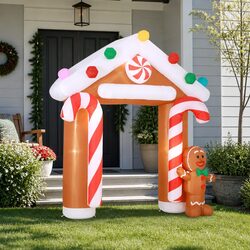 Christmas Inflatable Archway Ginger 2.8M Illuminated LED Outdoor Indoor Holiday
