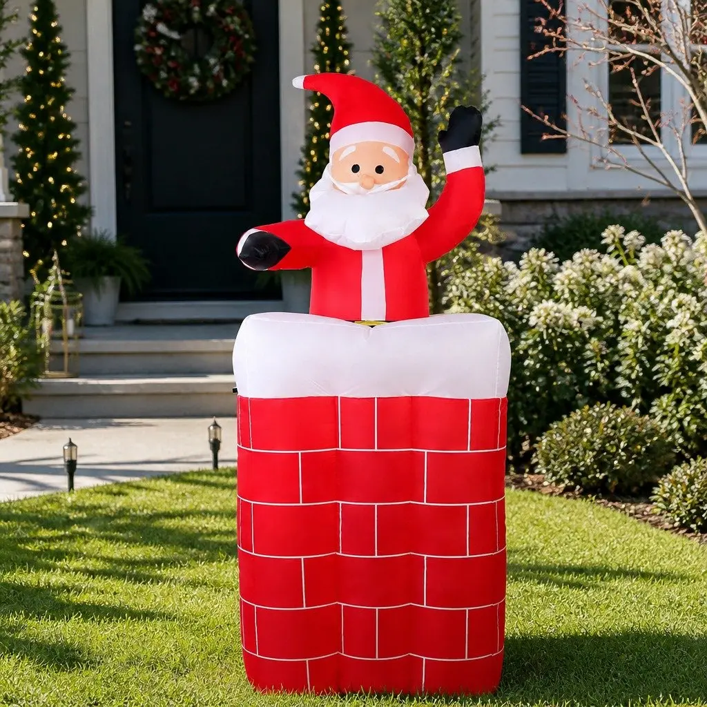 Christmas Inflatable Santa Pop Up 1.8M LED Illuminated Outdoor Indoor
