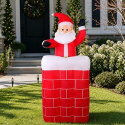 Christmas Inflatable Santa Pop Up 1.8M LED Illuminated Outdoor Indoor