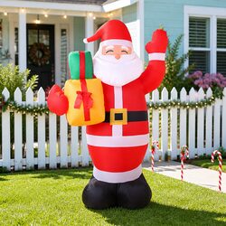 Christmas Inflatable Santa 2.4M Illuminated Decorations with LED Lights Garden