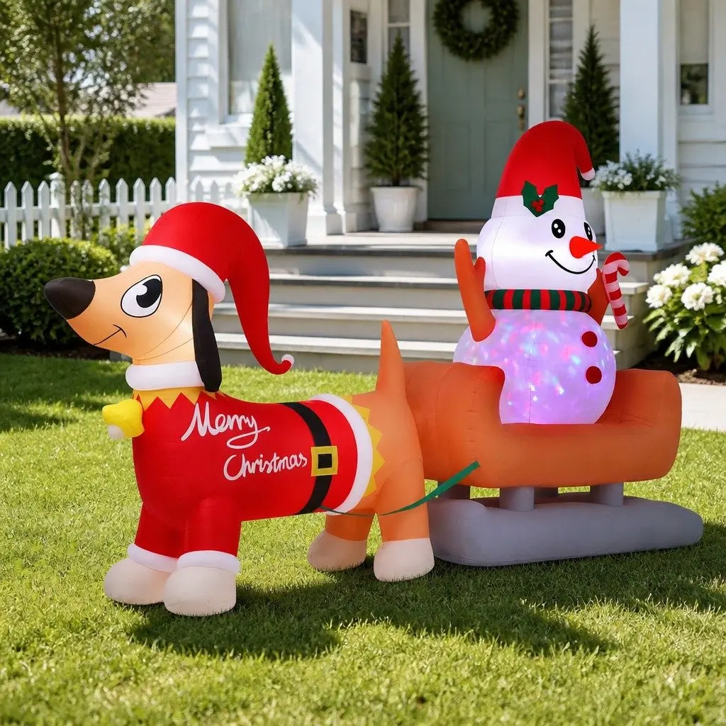 Christmas Inflatable Snowman Dog 4.2M Tall Outdoor Decoration LED Illuminated