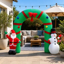 Christmas Inflatable Archway 2.8M Illuminated LED Festive Holiday Outdoor