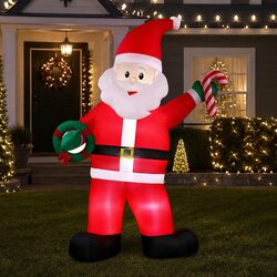 Christmas Inflatable Santa Decorations 3.8M Height LED Illuminated Outdoor